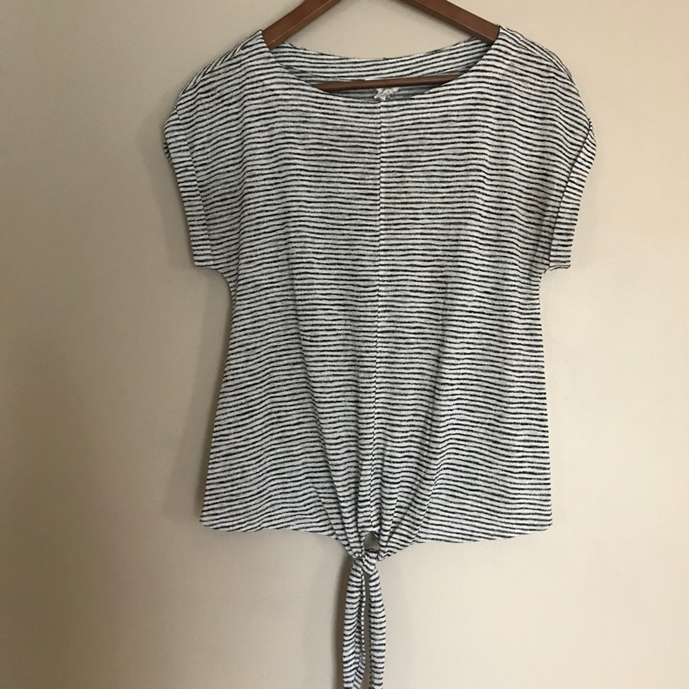 Striped Tie Blouse